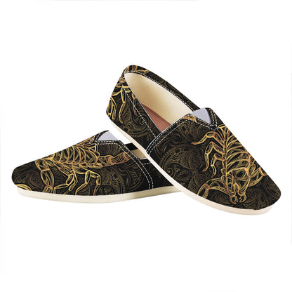 Gold Scorpio Print Casual Shoes
