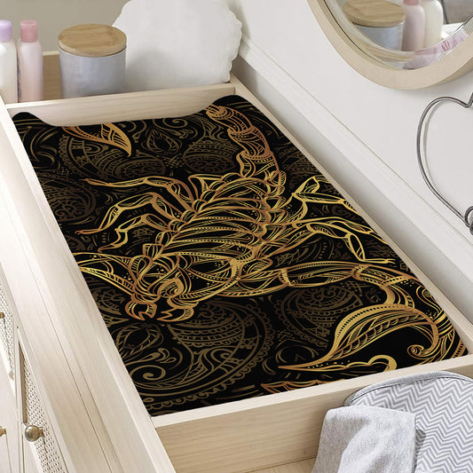 Gold Scorpio Print Changing Pad Cover