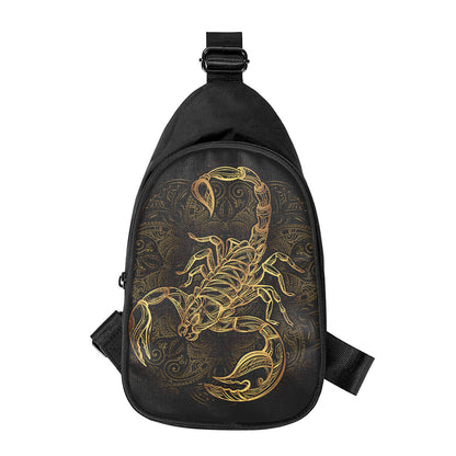 Gold Scorpio Print Chest Bag