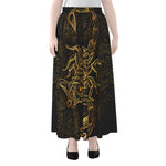 Gold Scorpio Print Chiffon Maxi Skirt