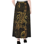 Gold Scorpio Print Chiffon Maxi Skirt