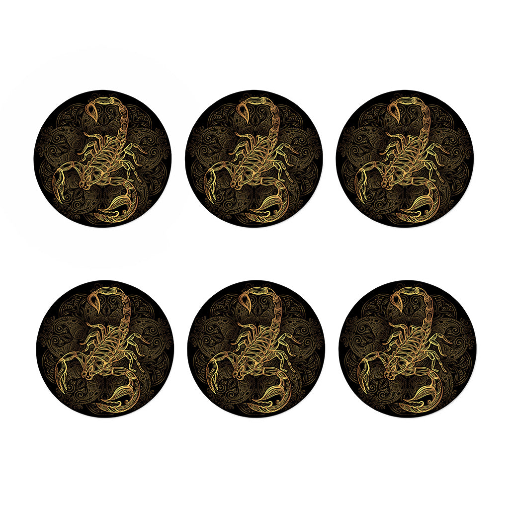 Gold Scorpio Print Coaster Set