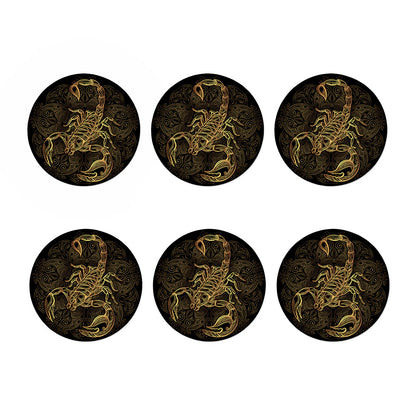 Gold Scorpio Print Coaster Set