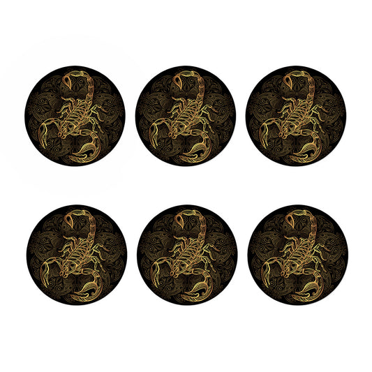 Gold Scorpio Print Coaster Set