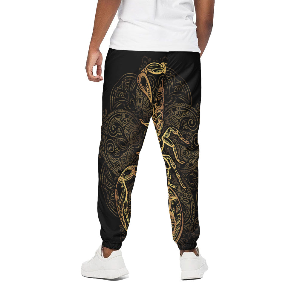 Gold Scorpio Print Cotton Pants