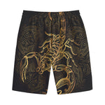 Gold Scorpio Print Cotton Shorts