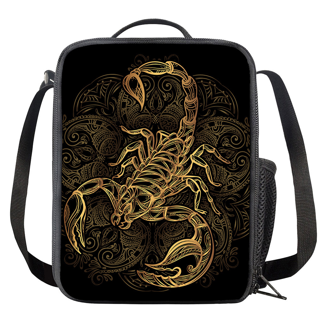 Gold Scorpio Print Crossbody Lunch Bag