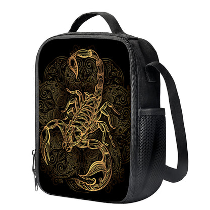 Gold Scorpio Print Crossbody Lunch Bag