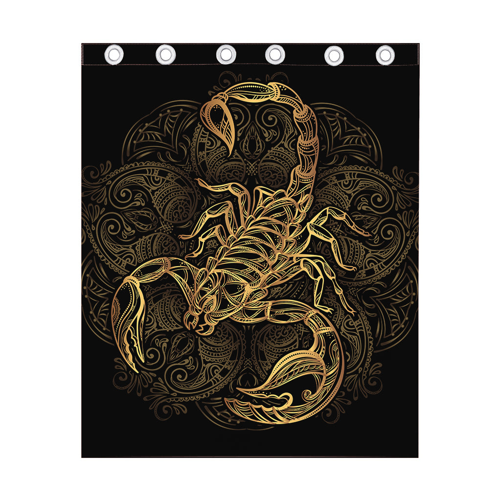 Gold Scorpio Print Curtain
