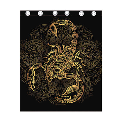 Gold Scorpio Print Curtain