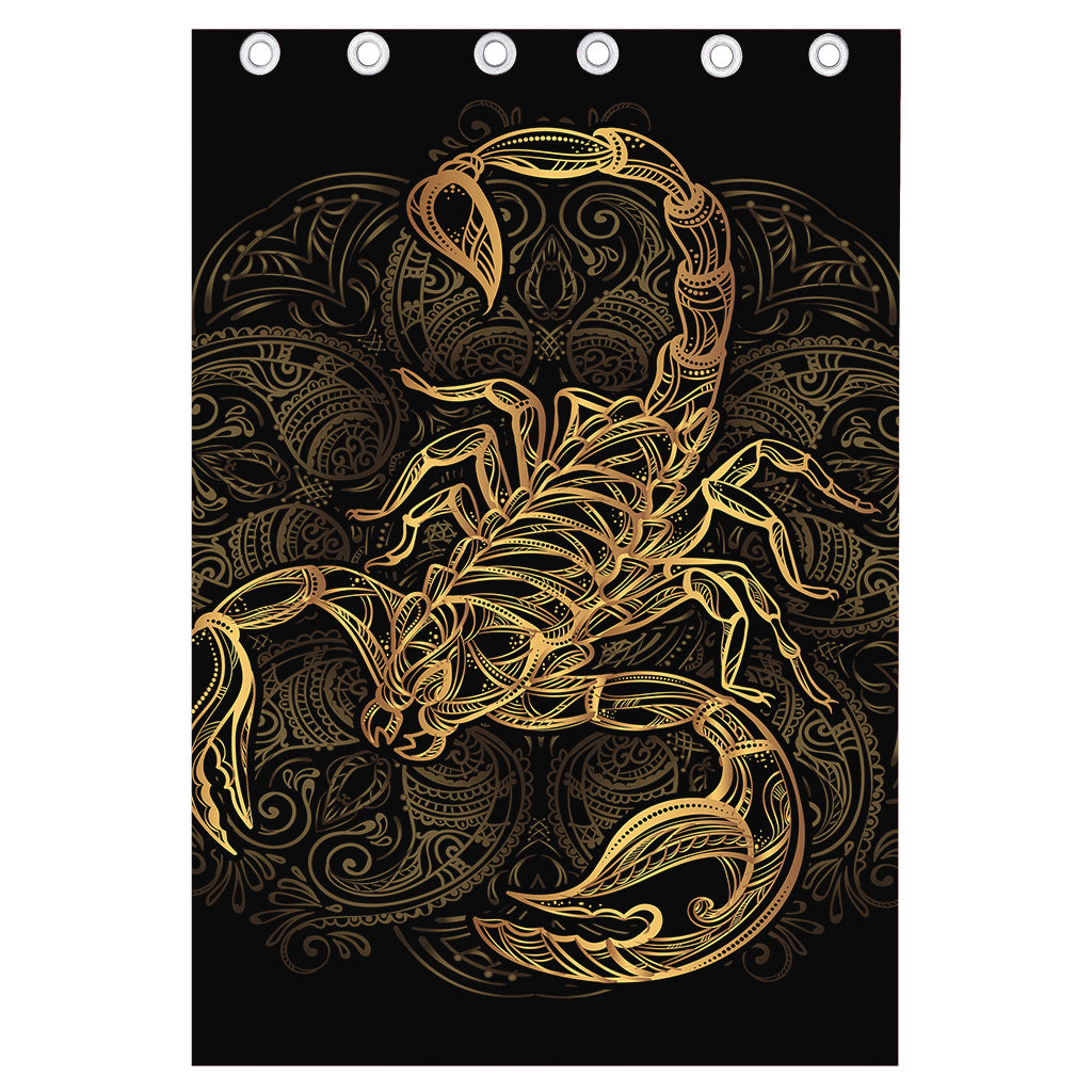 Gold Scorpio Print Curtain