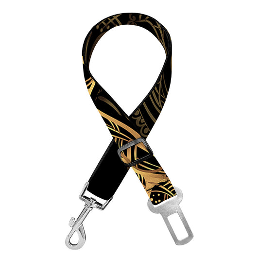 Gold Scorpio Print Dog Seat Belt