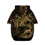 Gold Scorpio Print Dog Zip Up Hoodie