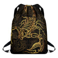 Gold Scorpio Print Drawstring Backpack