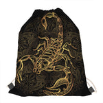 Gold Scorpio Print Drawstring Bag