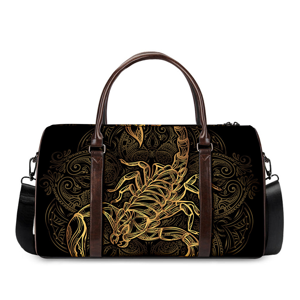 Gold Scorpio Print Duffle Bag
