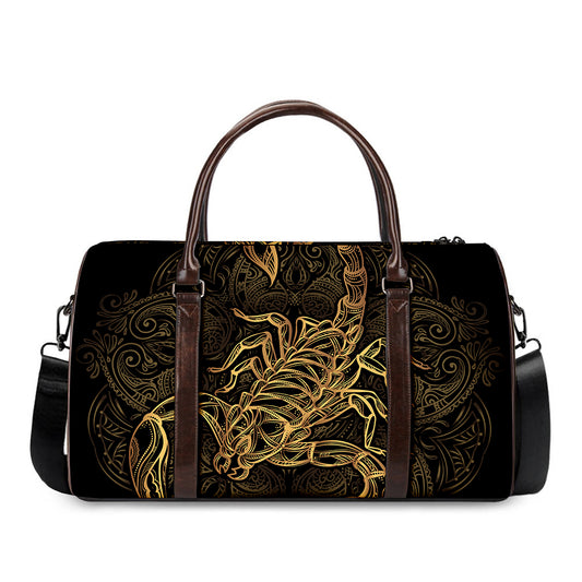 Gold Scorpio Print Duffle Bag