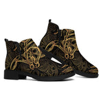 Gold Scorpio Print Flat Ankle Boots