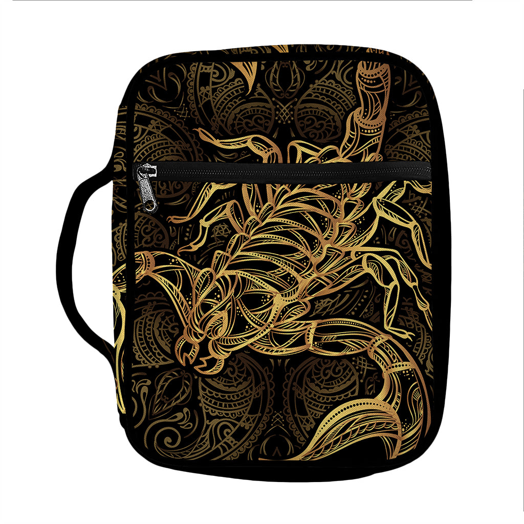 Gold Scorpio Print Front Pocket Bible Bag