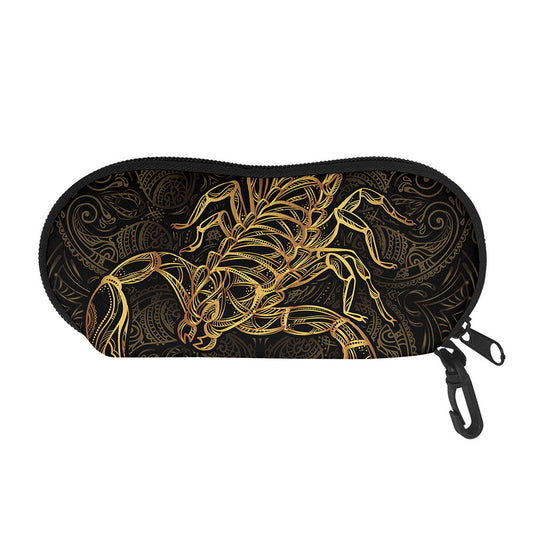 Gold Scorpio Print Glasses Case