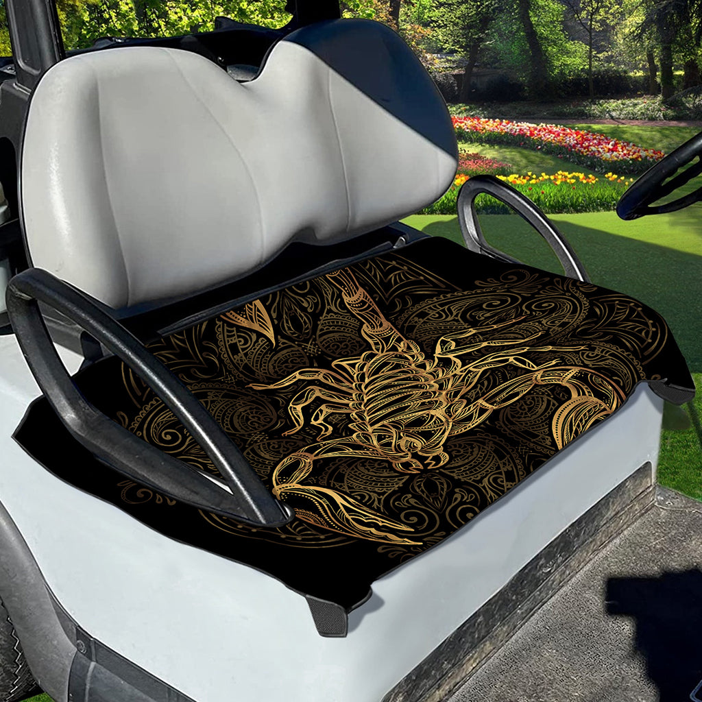 Gold Scorpio Print Golf Cart Seat Cover