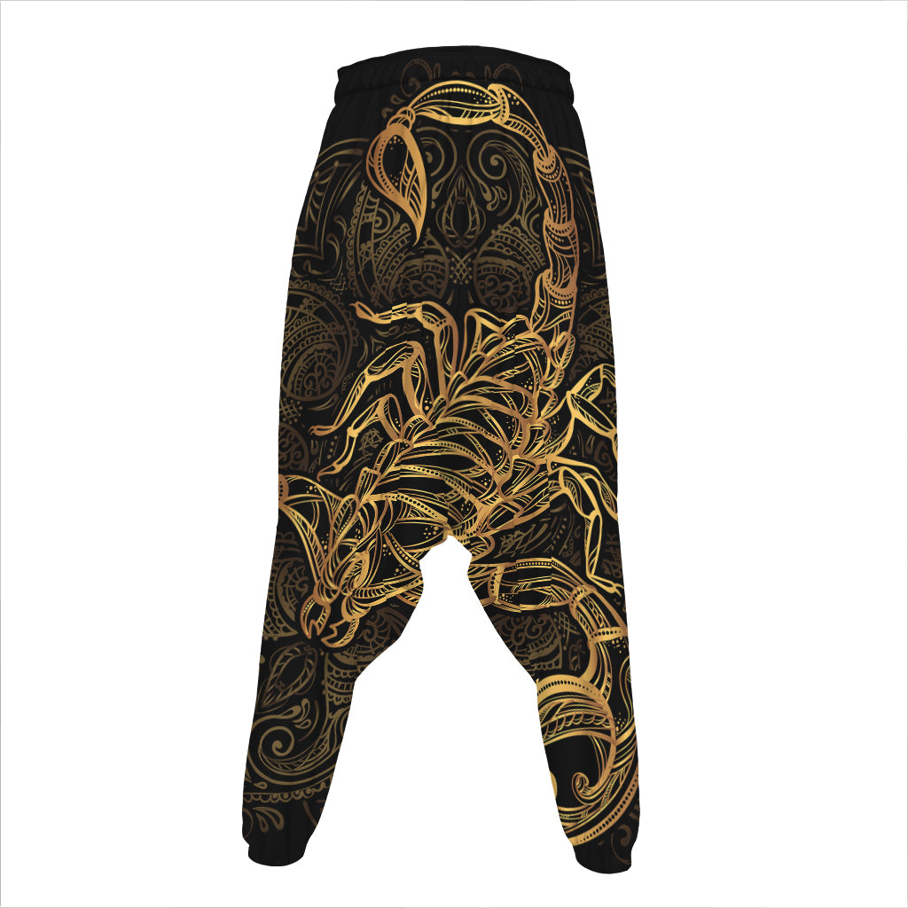 Gold Scorpio Print Hammer Pants