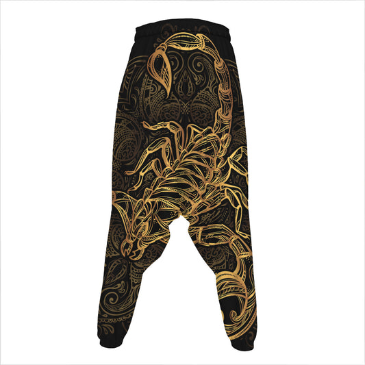 Gold Scorpio Print Hammer Pants