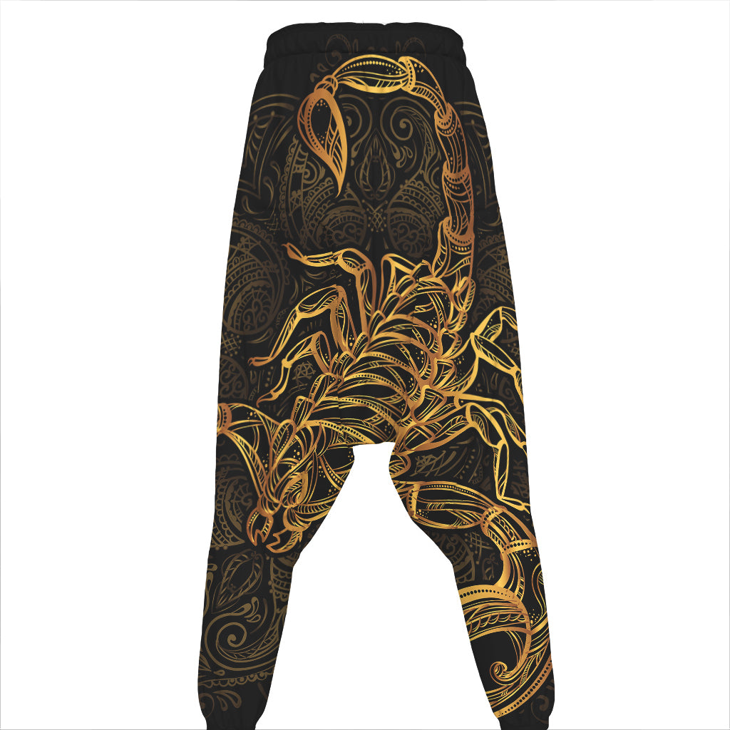 Gold Scorpio Print Hammer Pants
