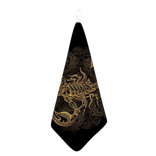 Gold Scorpio Print Hand Towel
