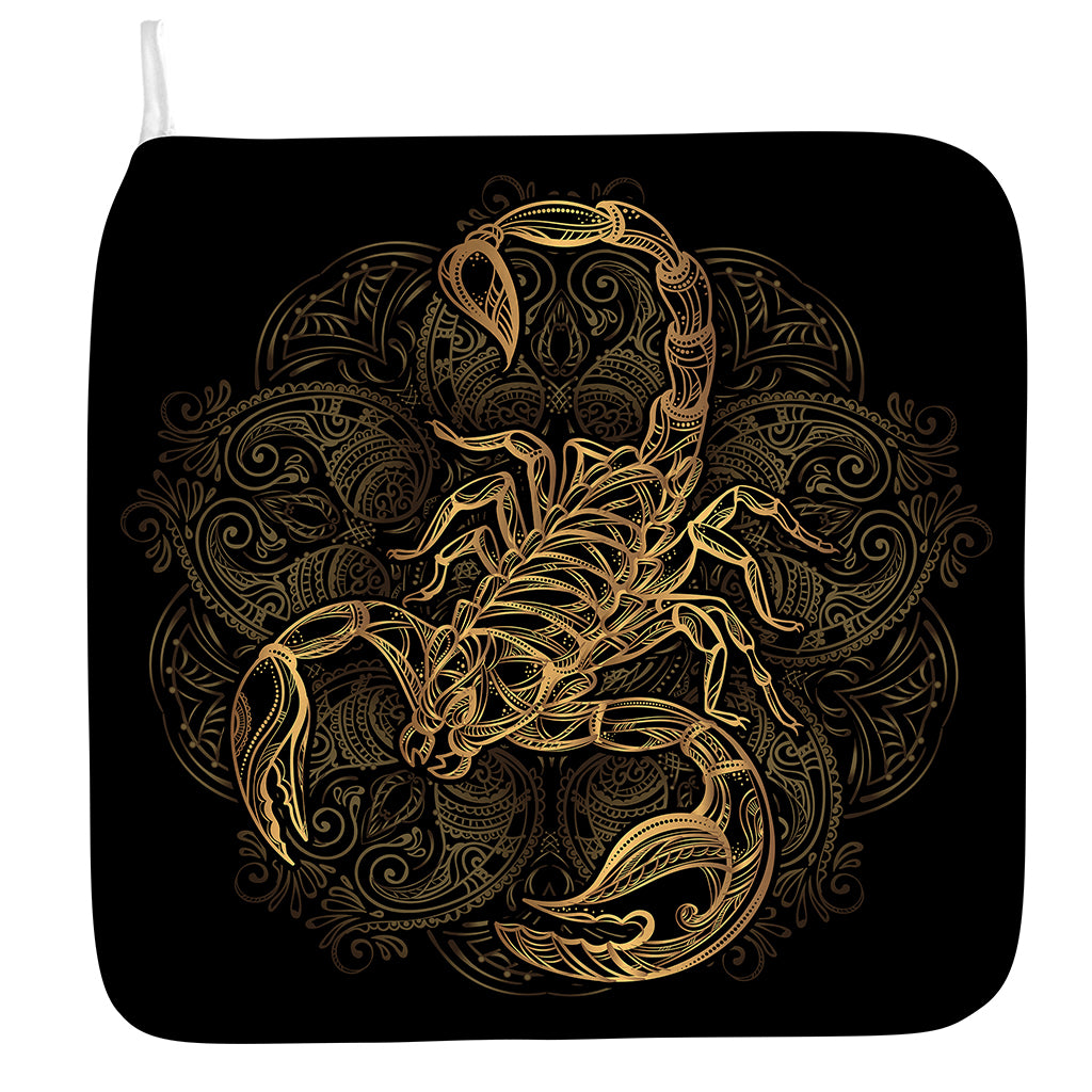 Gold Scorpio Print Hand Towel