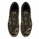 Gold Scorpio Print High Top Leather Sneakers