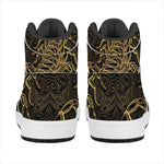 Gold Scorpio Print High Top Leather Sneakers
