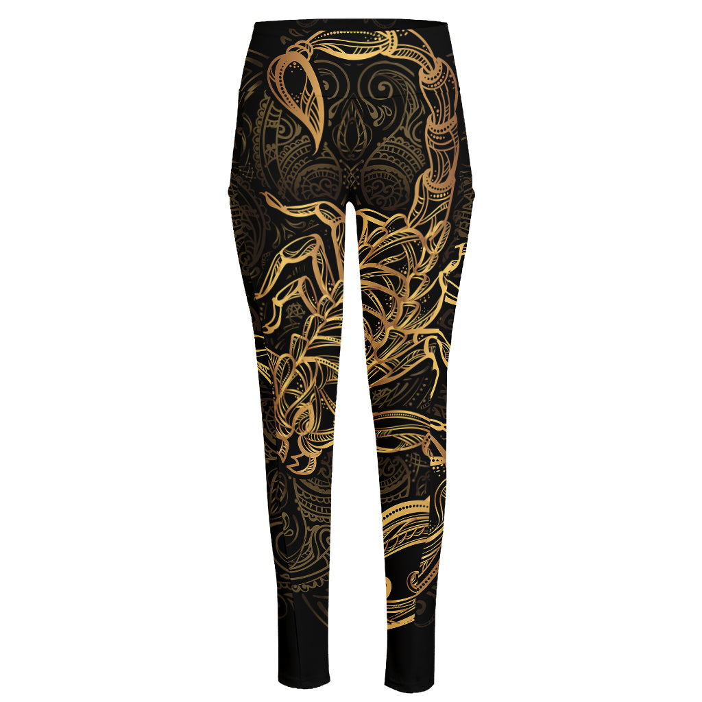 Gold Scorpio Print High-Waisted Pocket Leggings