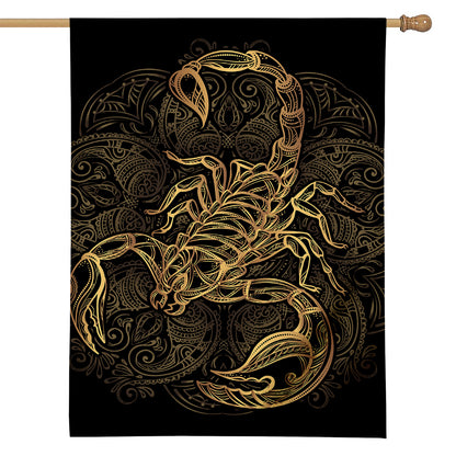 Gold Scorpio Print House Flag