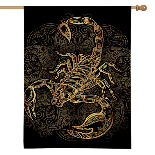Gold Scorpio Print House Flag