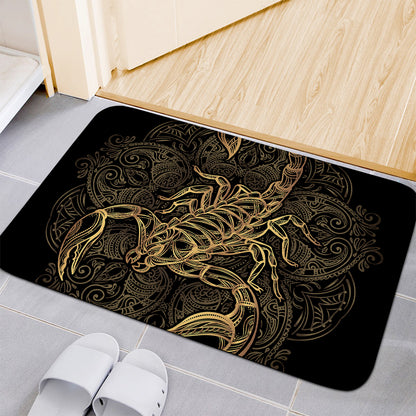 Gold Scorpio Print Indoor Door Mat