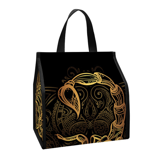 Gold Scorpio Print Insulated Lunch Tote