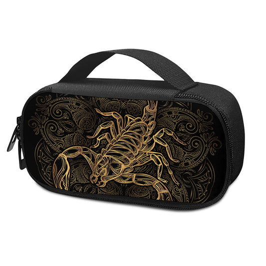 Gold Scorpio Print Insulin Cooler Travel Case