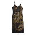 Gold Scorpio Print Jersey Midi Cami Dress