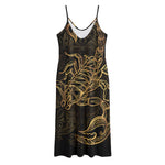 Gold Scorpio Print Jersey Midi Cami Dress