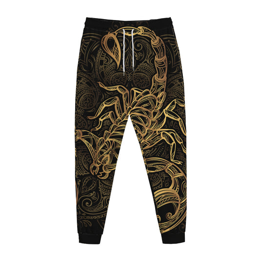 Gold Scorpio Print Jogger Pants