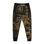 Gold Scorpio Print Jogger Pants