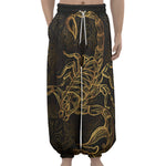 Gold Scorpio Print Lantern Pants