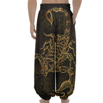 Gold Scorpio Print Lantern Pants
