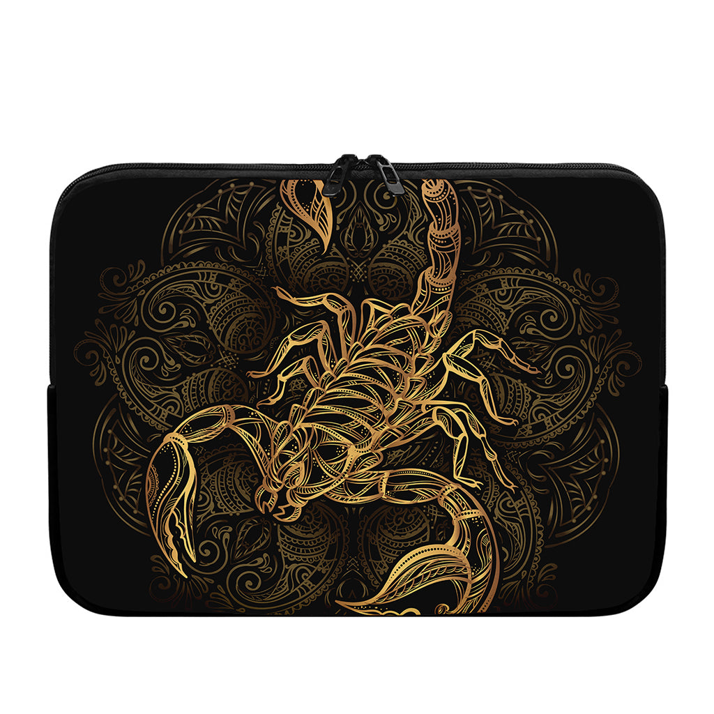 Gold Scorpio Print Laptop Sleeve