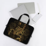Gold Scorpio Print Laptop Sleeve With Handle