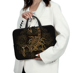 Gold Scorpio Print Laptop Sleeve With Handle