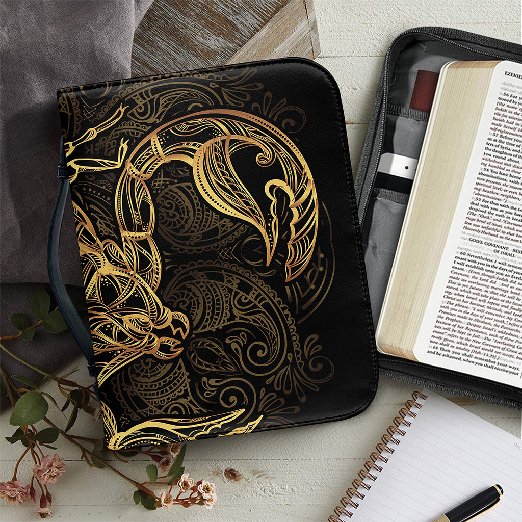 Gold Scorpio Print Leather Bible Cover