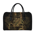 Gold Scorpio Print Leather Duffel Bag