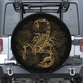 Gold Scorpio Print Leather Spare Tire Cover